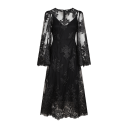 Minerva Dress Black XS Lace embroidery maxi dress