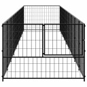 vidaXL Hundegård svart 9 m² stål