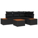 vidaXL Hagesofa Set 4 stk. 4 Antall seter Svart Polyrattan