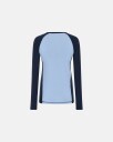 Dovre Women Langermet t skjorte 100% merino ull blå/navy