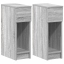  Nattbord med skuff 2 stk grå sonoma 20x36x60 cm 8721158575852