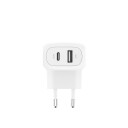 Belkin BoostCharge 42W Dual USB-A og USB-C Vegglader Hvit
