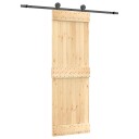  Skyvedør Naturlig og svart 70 x 210 cm Massiv Furu Tre
