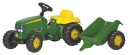 Rolly Toys RollyKid John Deere Tråtraktor m/ henger Grønn