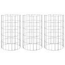 vidaXL Sirkulær gabion høybed 3 stk galvanisert stål Ø30x50 cm