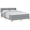  Box Spring Seng med Madrass   Lysegrå 140x190 cm Stoff