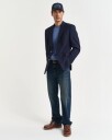 Gant Kabelstrikket genser i bomull med rund hals DENIM BLUE MELANGE S