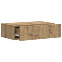 vidaXL Vegghengt Sidebord Artisan eik 59 x 34,5 x 17 cm Konstruert tre