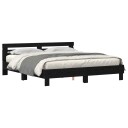 Sengeramme i tre Svart eik Massivt tre 200 x 200 cm Holdbar