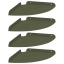 vidaXL Flytende hylle med hylle 4 pcs Olivengrønn 24 x 24 x 2 cm