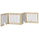 Vidaxl Foldbar Hundegitter Med Stativer 4 Stk. Sonoma Eik 401 cm