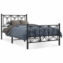  Sengeramme i metall med hode- og fotgavl svart 100x200 cm 8721102644047