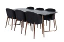 Venture Home Petra Spisegruppe 190 cm Rektangulær med 6 Arch Stoler Sort