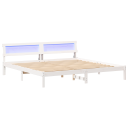  Sengestamme Hvit 200 cm x 200 cm Metall og Tre