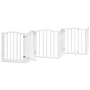  Hundeport Sammenleggbar 6 Paneler Hvit 300 cm Poppeltre 352213