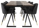Venture Design Jakarta & Velvet spisegruppe Natur/svart 6 st stoler & bord 200 x 90 cm