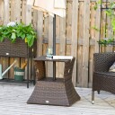 Brunt polyrattan sidebord for terrasse 54x54x55 cm