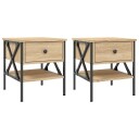  Nattbord 2 stk sonoma eik 40x42x45 cm konstruert tre 8720845939151