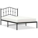 vidaXL Sengeramme i metall med hodegavl svart 100x190 cm 8721012210929