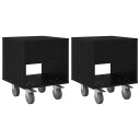  Nattbord 2 pcs Svart Eik 40,5 x 40 x 48 cm Konstruert tre