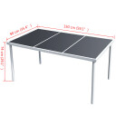 vidaXL Hagebord 150x90x74 cm svart stål