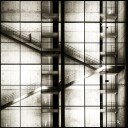 Abstrakt Stairs Poster Plakat / 40x40cm