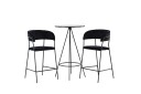 Venture Home Bistro Spisegruppe 60 cm Rund med 2 Lui Stoler   Sort