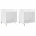  Nattbord 2 stk høyglans hvit 40x35x50 cm konstruert tre 8721012110885