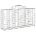 vidaXL Gabionkurver buede 14 stk 200x50x100/120 cm galvanisert jern