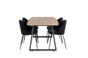 Venture Home Inca Spisegruppe 160 cm Rektangulær med 4 Wrinkles Stoler Sort