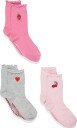 Abercrombie Kids Hq 3Pk Half Crew Sock   Pink   27/35
