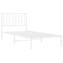 vidaXL Sengeramme i metall med hodegavl hvit 90x190 cm 8721012250116