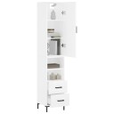 vidaXL Highboard hvit 34,5x34x180 cm konstruert tre 8720845483357