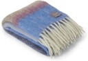 Stackelbergs Mohair pledd Stripe Blue Azur & Camel