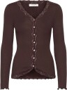 Rosemunde Rwbabette Silk Ls V Neck Lace Cardigan   Brown   S