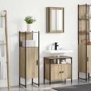  Baderomsinnredningssett med hylle 3 pcs Brun 33 x 33 x 120.5 cm