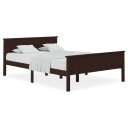 vidaXL Sengeramme mørkebrun heltre furu 160x200 cm