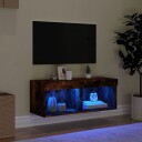 vidaXL TV-benk med LED-lys røkt eik 80x30x30 cm 8721012257337