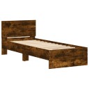 vidaXL Sengeramme med hodegavl røkt eik 90x190 cm konstruert tre 8721012240063