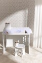 Alice &  Fox  Hus Tegnebord med Skammel Hvit