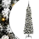  Kunstig juletre Grønn og hvit 180 cm PVC og Metall og Plast