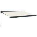 vidaXL Uttrekkbar markise kremhvit 3,5x2,5 m stoff og aluminium