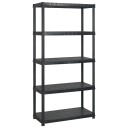 vidaXL Oppbevaringshylle 5 niv?er svart 274,5x45,7x185 cm plast