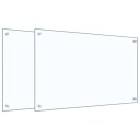  Kjøkkenplater 2 stk gjennomsiktig 80x50 cm herdet glass