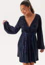 Bubbleroom Occasion Nera Sparkling Dress Dark blue 4XL