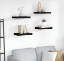 vidaXL Flytende vegghyller 4 stk svart 40x23x3,8 cm MDF
