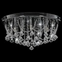 Taklampe med krystallperler s?lv - 4 x G9