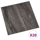  Selvheftende Gulvplanker 30,5 x 30,5 cm 20 pcs PVC Mørkegrå