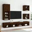 vidaXL TV-benk med LED-lys brun eik 40,5x30x102 cm 8721012256477