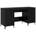 vidaXL Skrivebord med dør Svart Eik 140 x 50 x 75 cm Konstruert tre